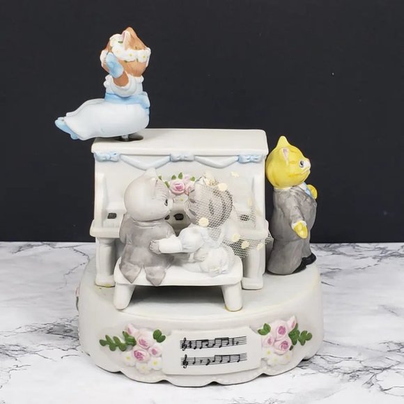 Kitty Cucumber Musical Figurine Schmid The reception Vintage - Picture 2 of 10